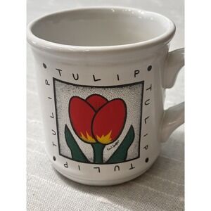 TULIP Coffee Mug Cup Ken Sutter MY GARDEN Ceramic 16oz Vintage 1998 Westwood